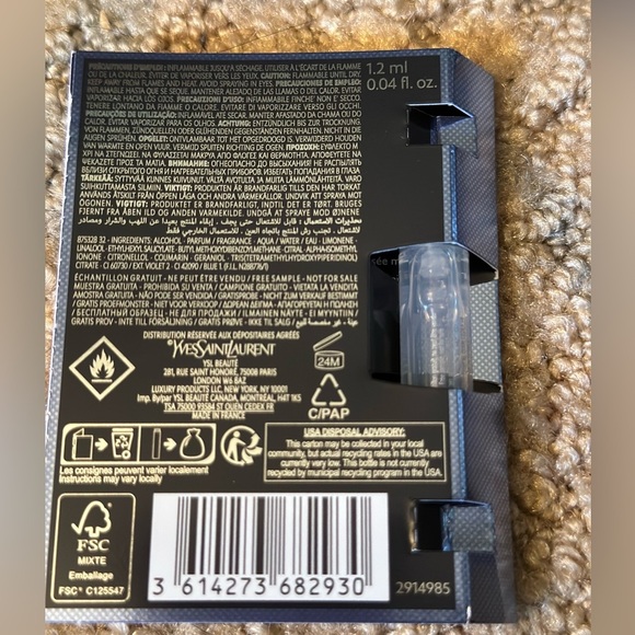 🎁 6 Bottles of YSL Yves Saint Laurent “Y” EDT 1.7 mL (sample size) - Picture 3 of 4